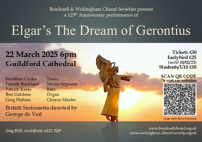 125th Anniversary performance of Elgar’s Dream of Gerontius at Guildford Cathedral in collaboration with Bracknell Choral Society