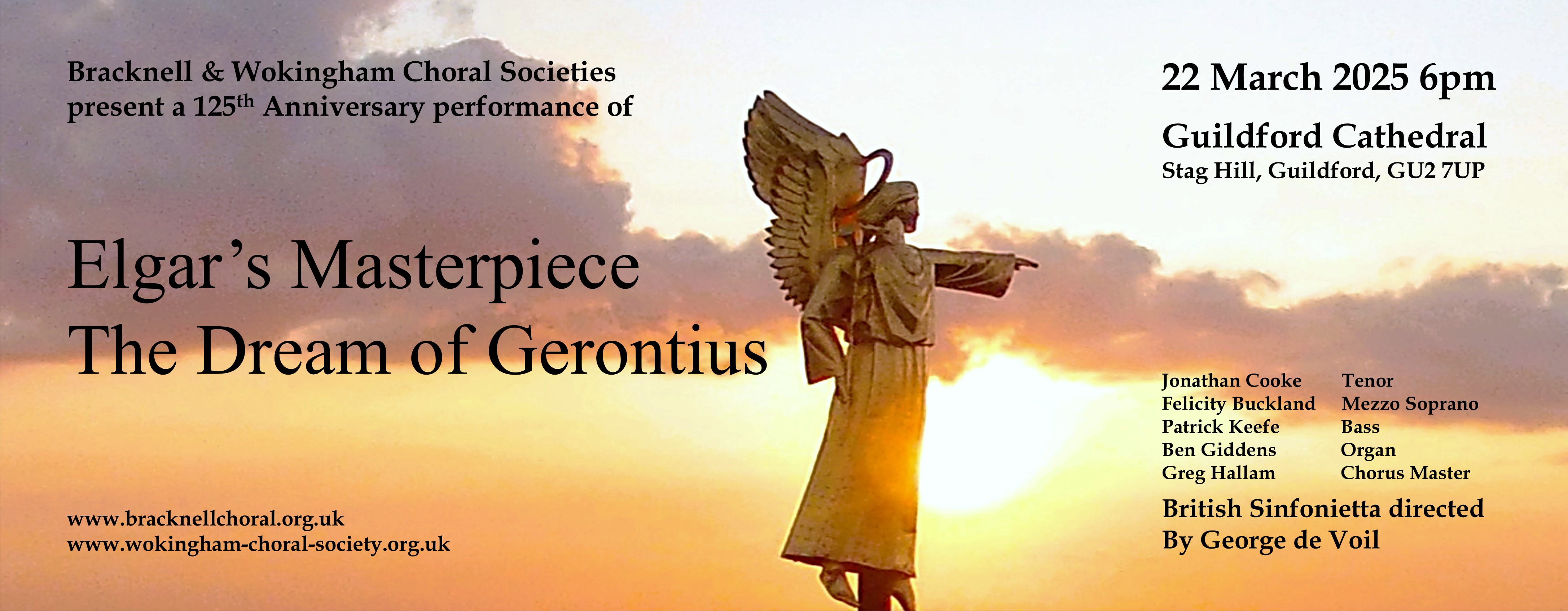 125th Anniversary performance of Elgar’s Dream of Gerontius at Guildford Cathedral in collaboration with Bracknell Choral Society